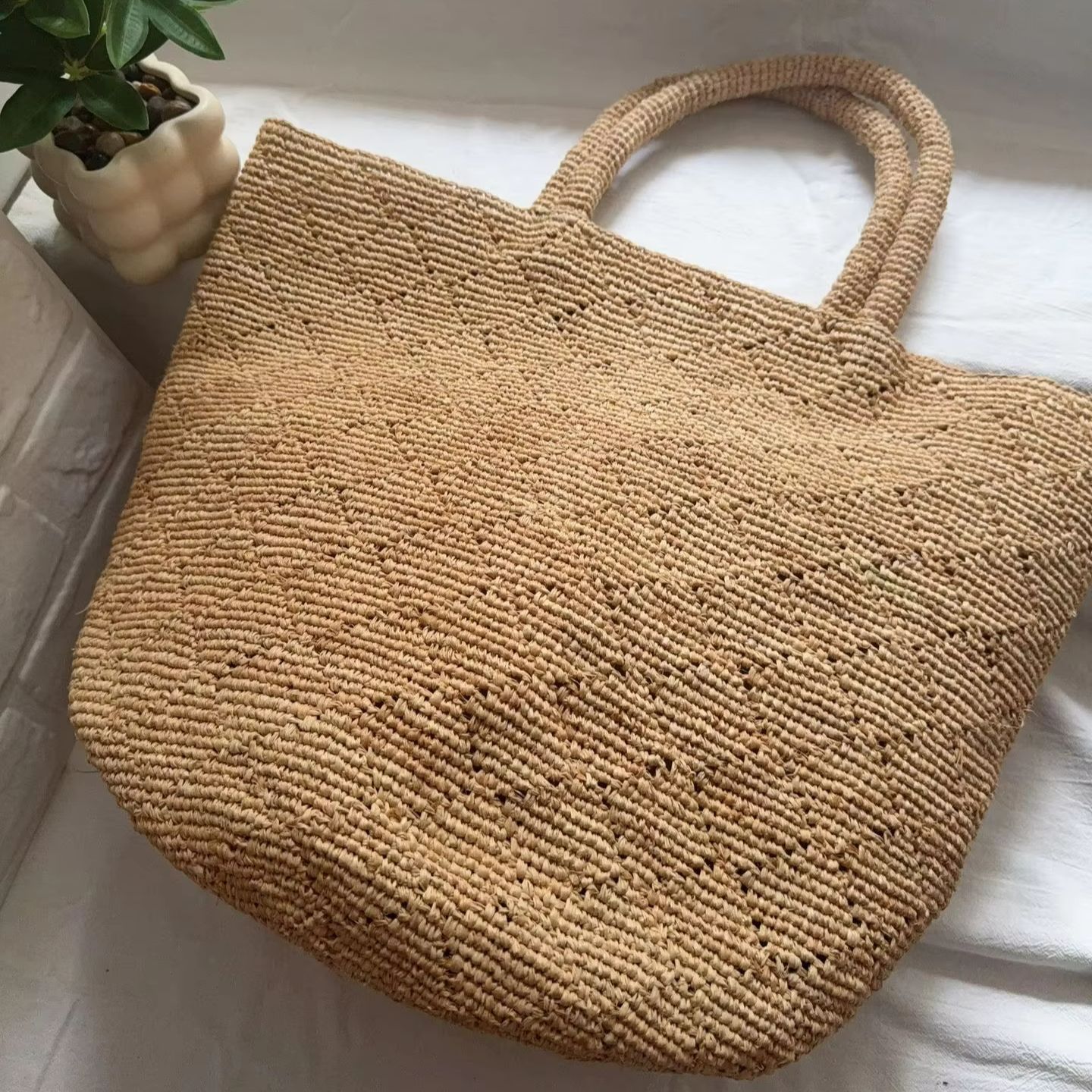 Women'S Raffia Bags - Tas Pantai Rajut Crochet Handmade Gaya