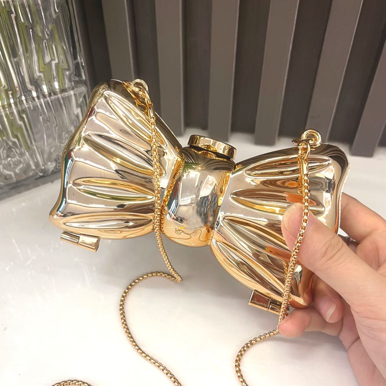 Clutch Bag Evening - Tas dompet emas, dompet dan tas