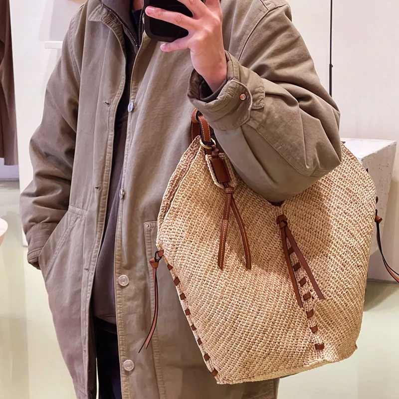 Women'S Raffia Bags - Lafite Tas Pantai Jerami Anyaman Buatan