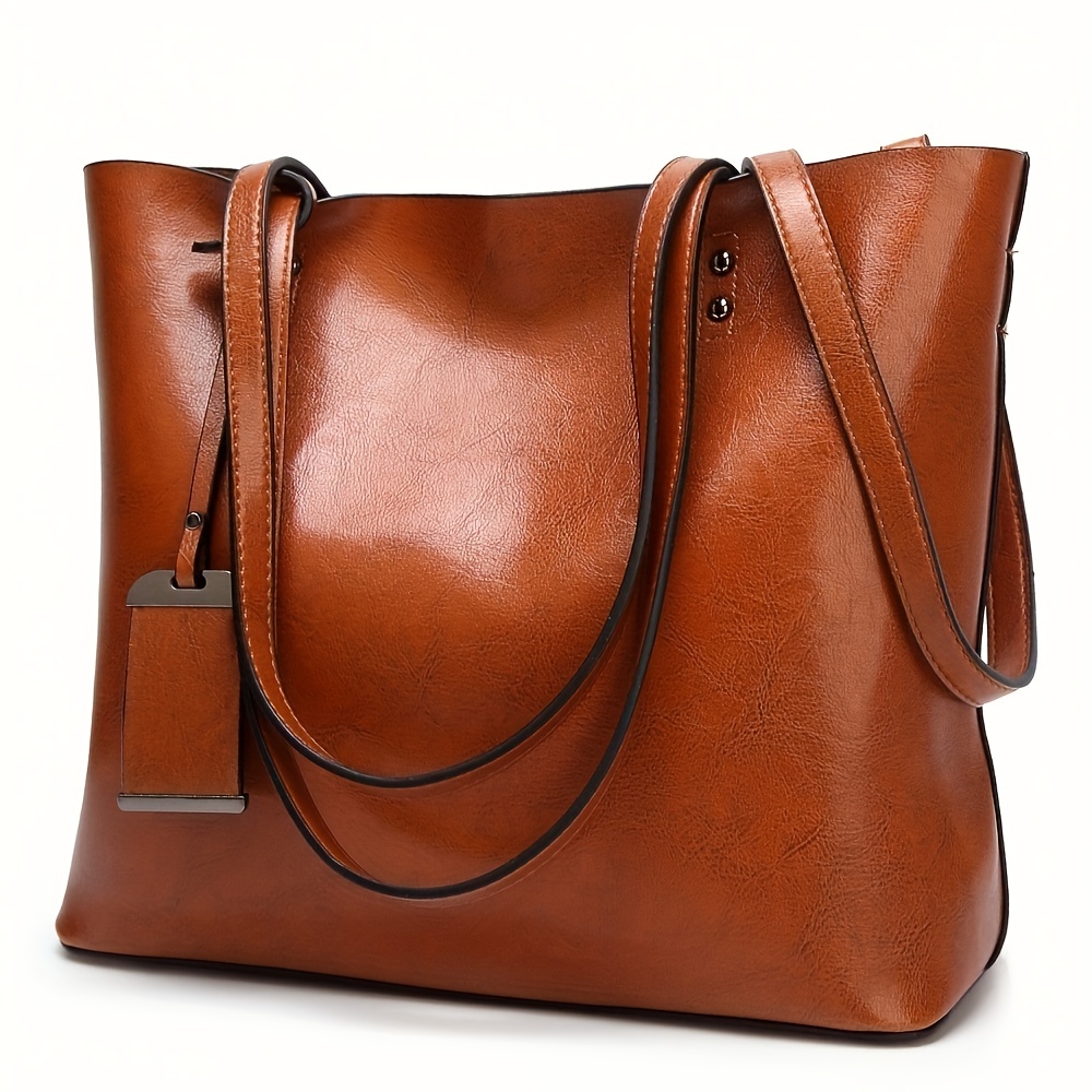Women'S Bags For Work - Tas jinjing wanita kulit Retro klasik