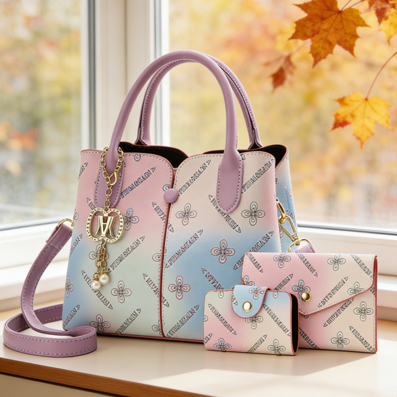 Women'S Crossbody Bags - Tas Set Tiga Bagian Wanita Gradient,