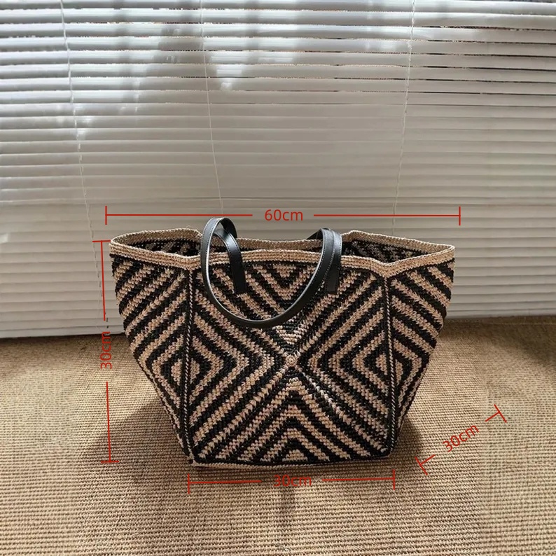 Tas tote anyaman jerami raffia - Women'S Raffia Bags ulasan dan harga