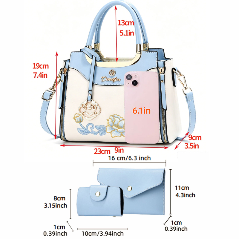 Set tas tangan bordir berkuali - Women'S Bags For Work ulasan dan harga