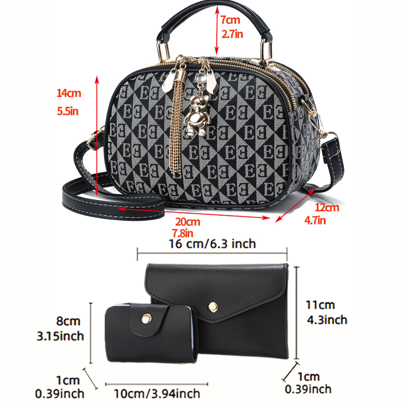 Tas mini bundar 3-in-1 dengan  - Women'S Crossbody Bags ulasan dan harga
