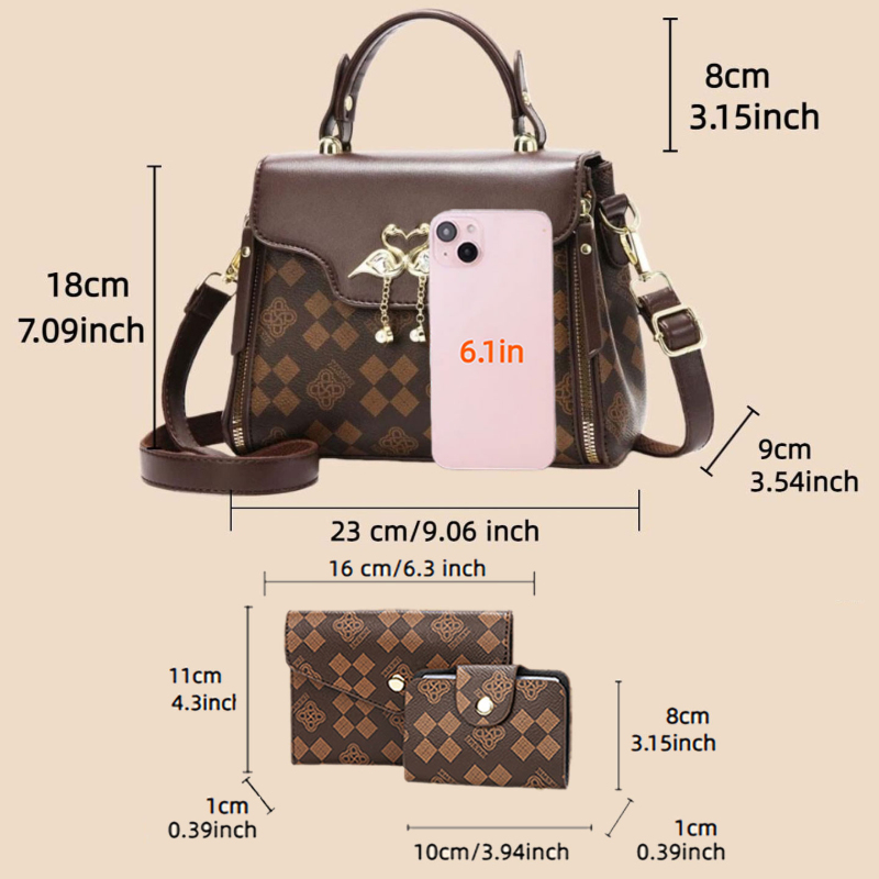 Set tas wanita 3-in-1, tas sel - Women'S Crossbody Bags ulasan dan harga
